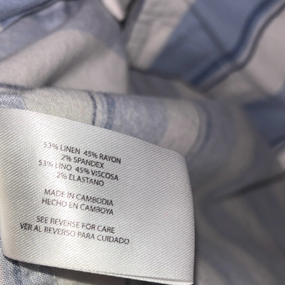 GAP Light Blue & White Striped‎ Casual Shirt Size Large P2P 25" - Picture 5 of 5